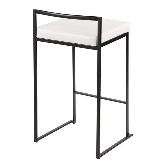 Fuji - Stackable Counter Stool With Cushion - Black Metal