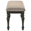 Bridget - Fabric Upholstered Dining Bench - Stone And Charcoal