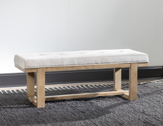 Torrance - Upholstered Bed Bench - Aged Driftwood