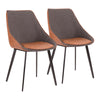 Marche - Two-Tone Chair - Brown Faux Leather And Gray Fabric (Set of 2)