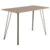 Sedona - Counter Table - Brushed Antique Metal And Brown Wood