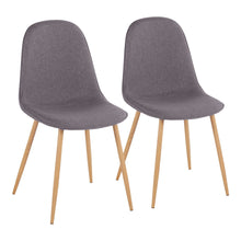  Pebble - Chair - Natural Wood Metal And Charcoal Fabric (Set of 2)