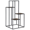 Rito - 4-Tier Multi-Display Shelf - Rustic Brown And Black