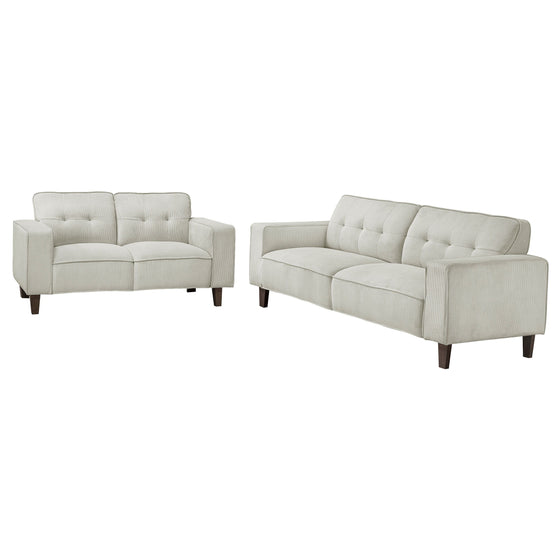 Deerhurst - Upholstered Tufted Track Arm Sofa Set