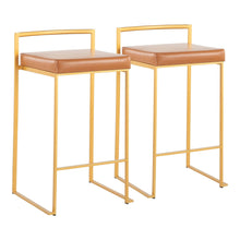  Fuji - Counter Stool With Cushion - Gold Legs