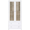 Hawthorne - 4-Shelf Glass Door Tall Cabinet With Drawers