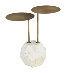  Anten - Side Table - Brass & White