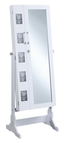  Doyle - Cheval Mirror With Jewelry Storage - White