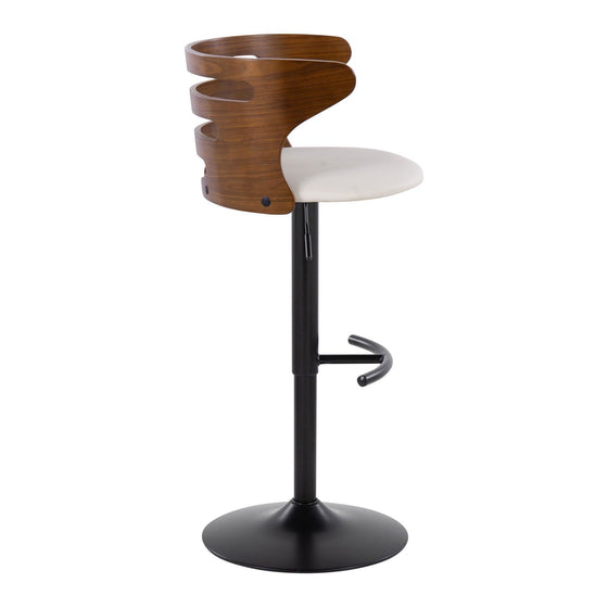 Cosi - Adjustable Barstool (Set of 2) - Black Base, Walnut Backrest