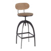 Dakota - Mid-back Adjustable Barstool - Light Gray