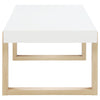 Pala - Rectangular Coffee Table - White High Gloss And Natural