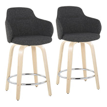  Boyne - 24" Fixed-height Counter Stool (Set of 2) - Dark Gray And Beige