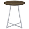 Burkhart - Round Pub Height Bistro Bar Table - Brown Oak