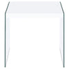 Opal - Square Glass Frame Side End Table - White High Gloss