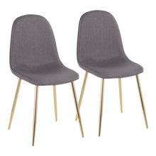  Pebble - Chair - Gold Steel And Charcoal Fabric (Set of 2)