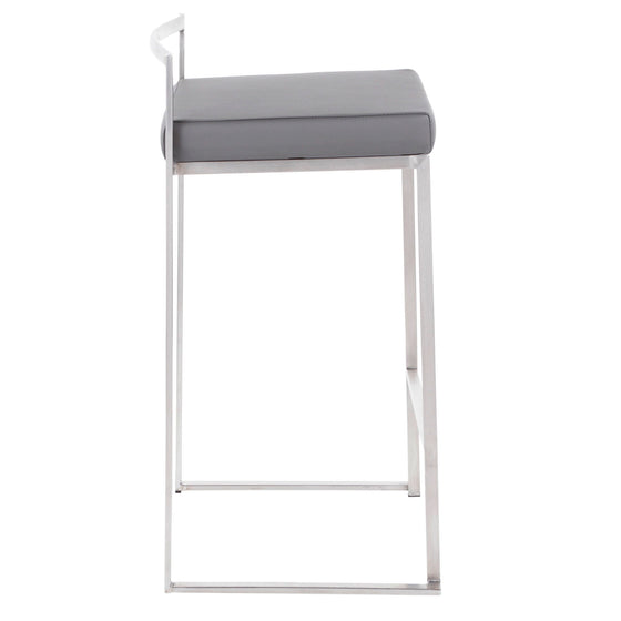 Fuji - Counter Stool Steel With Cushion - Stainless Steel