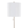 Cassis - 65" Art Deco Floor Lamp - Gold Metal And White Pleated Shade