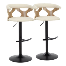  Gardenia - Adjustable Barstool (Set of 2) - Cream And Zebra