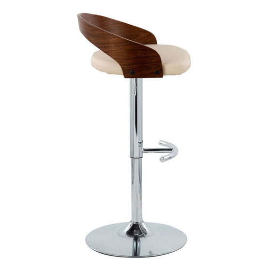 Grotto - Adjustable Barstool (Set of 2) - Chrome Base, Walnut Backrest