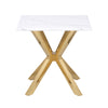 Visalia - Faux Marble Top Stainless Steel End Table - Gold