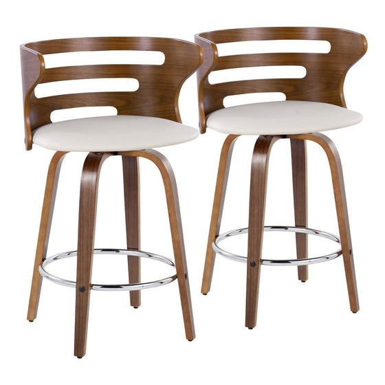 Cosi - 26" Fixed-Height Counter Stool (Set of 2) - Walnut Backrest