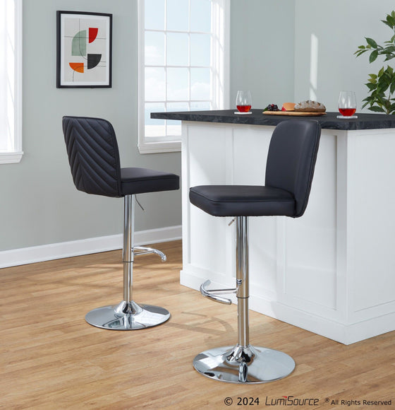 Henry - Adjustable Barstool With Swivel - Chrome Metal (Set of 2)