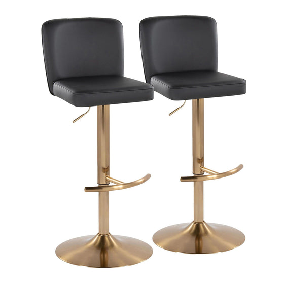 Henry - Adjustable Barstool With Swivel - Gold Metal (Set of 2)