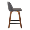 Toriano - 24" Fixed-Height Counter Stool (Set of 2) - Walnut & Black Base