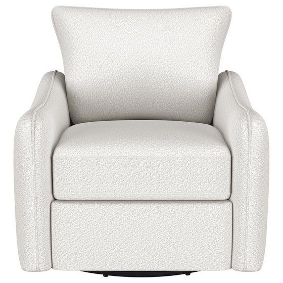 Madia - Upholstered Sloped Arm Swivel Glider Chair - Vanilla