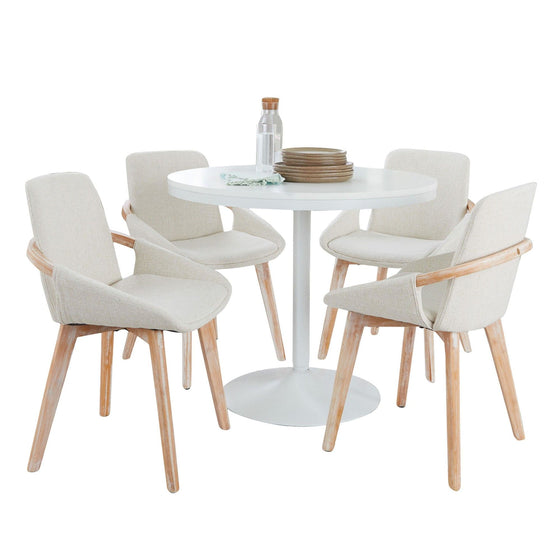 Dakota - Charlotte Dining Set - White Steel Base