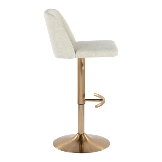 Toriano - Adjustable Barstool (Set of 2) - Gold Base