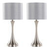 Lenuxe - 25" Metal Table Lamp With USB (Set of 2) - Gray