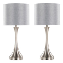  Lenuxe - 25" Metal Table Lamp With USB (Set of 2) - Gray