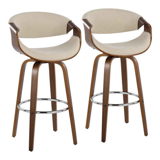 Curvini - 30'' Fixed-Height Barstool (Set of 2)