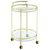 Chrissy - Round Glass Shelf Metal Bar Cart