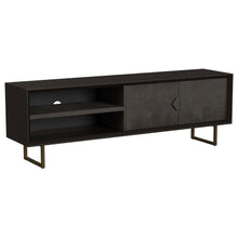  Marsden - 2 Door Mango Wood TV Stand - Charcoal Black