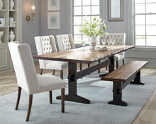  Bexley - 5 Piece Rectangular Live Edge Dining Table Set - Honey