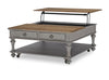 Kingston - Square Lift-Top Cocktail Table - Sandalwood Brown / Tweed Gray