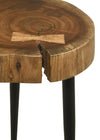 Keith - Round Solid Tree Trunk Side Table - Natural And Black