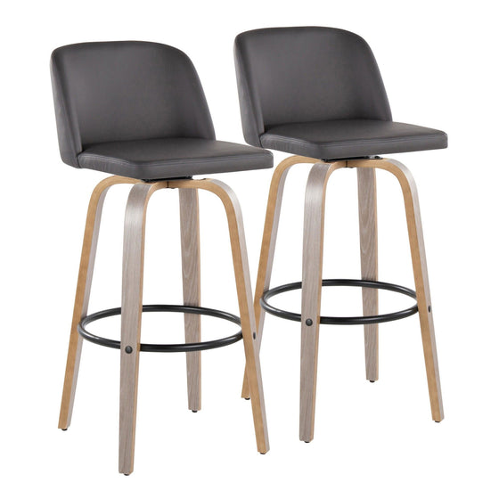 Toriano - 30" Fixed-Height Faux Leather Barstool (Set of 2)