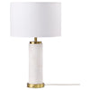 Lucius - Drum Shade Marble Body Table Lamp - White