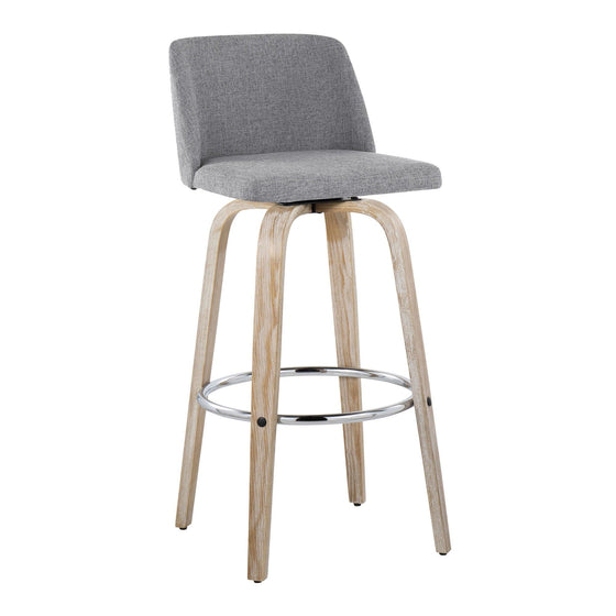 Toriano - 30" Fixed-Height Barstool (Set of 2) - Light Brown & Chrome Base