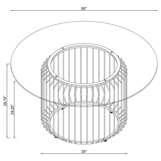 Veena - Round Glass Top Metal Dining Table - Chrome