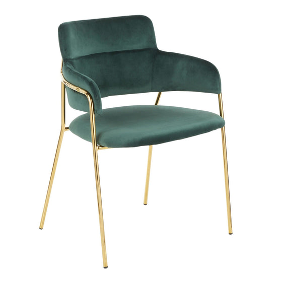 Napoli - Chair - Gold Metal And Emerald Green Velvet (Set of 2)