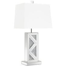  Carmen - Tapered Shade Mirrored Table Lamp - Silver