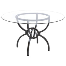  Aviano - Round Glass Top Metal Dining Table - Gunmetal