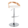 Grotto - Adjustable Barstool (Set of 2) - White And Light Brown