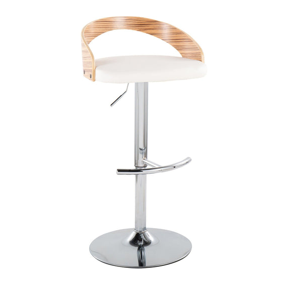 Grotto - Adjustable Barstool (Set of 2) - White And Light Brown