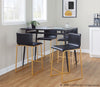 Fuji - Mason Upholstered Swivel Dining Set - Brushed Stainless Steel