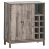 Cheyenne - 2 Door Home Bar Wine Cabinet - Weathered Acacia